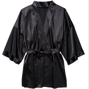 Women's Satin Black Hugh Hefner Robe